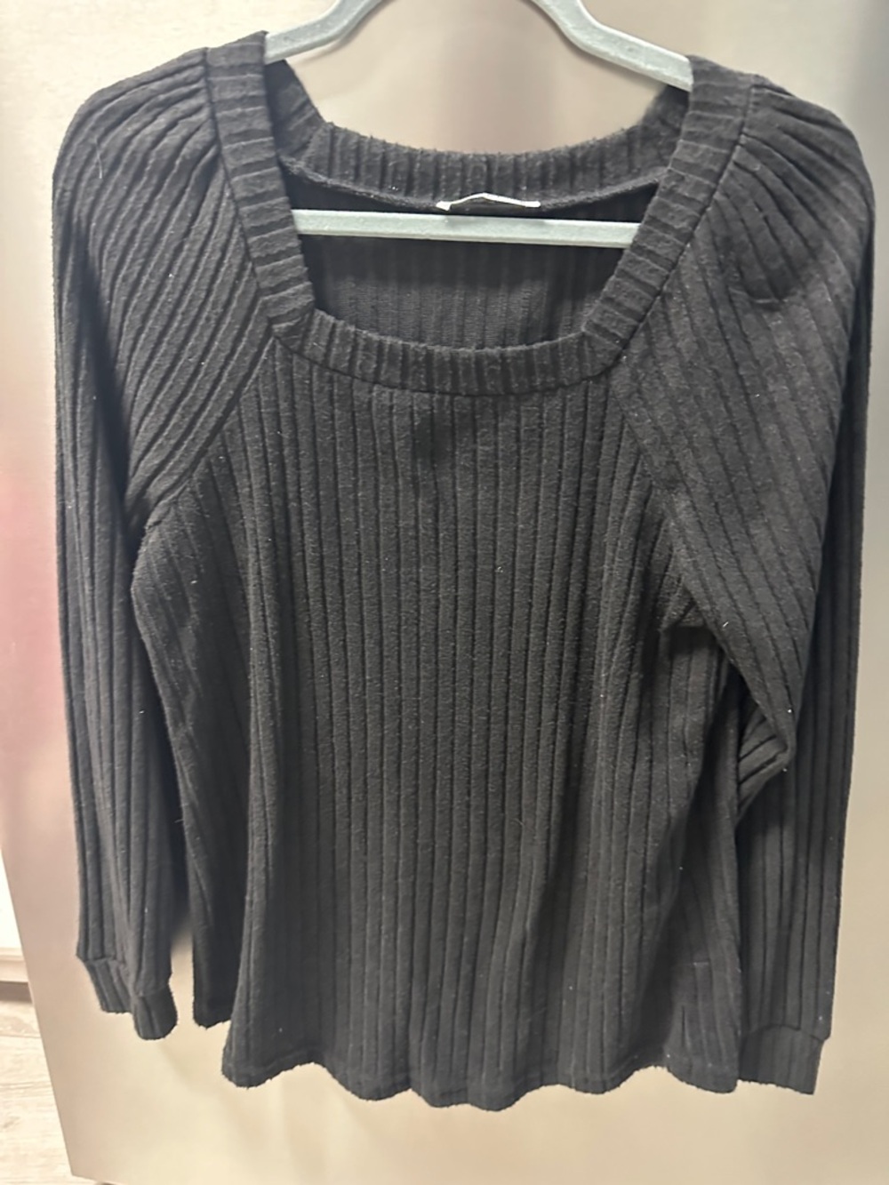 Black Ribbed Long Sleeve Sweater